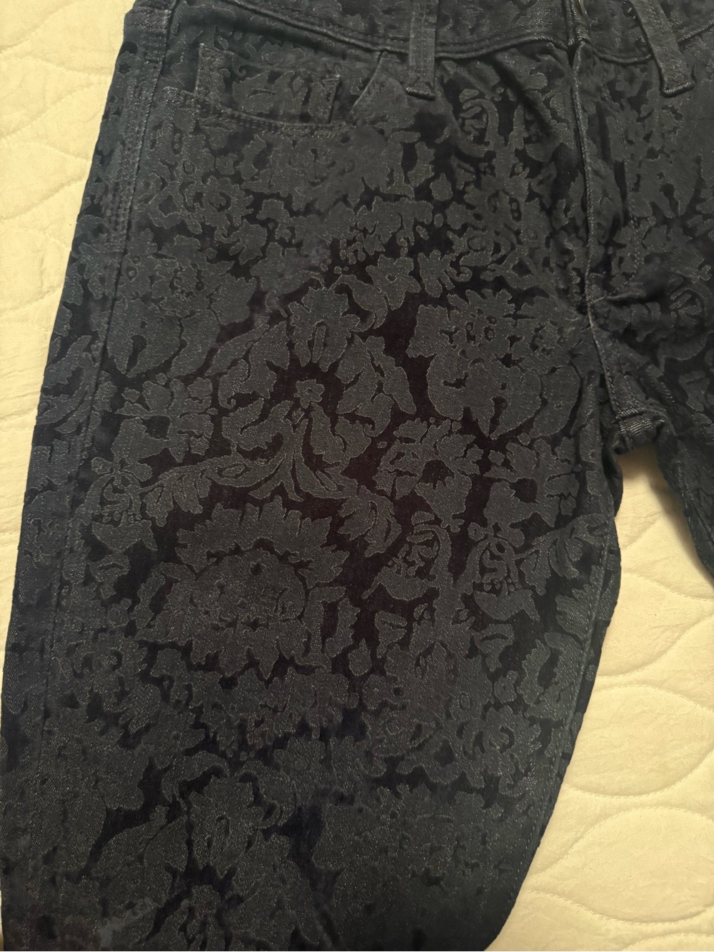 Banana Republic Navy Floral-Textured Skinny Jeans